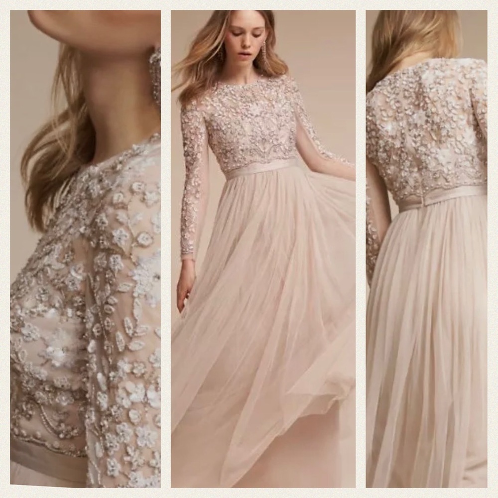 NWT BHLDN Needle & Thread Rhapsody Ivory Beaded